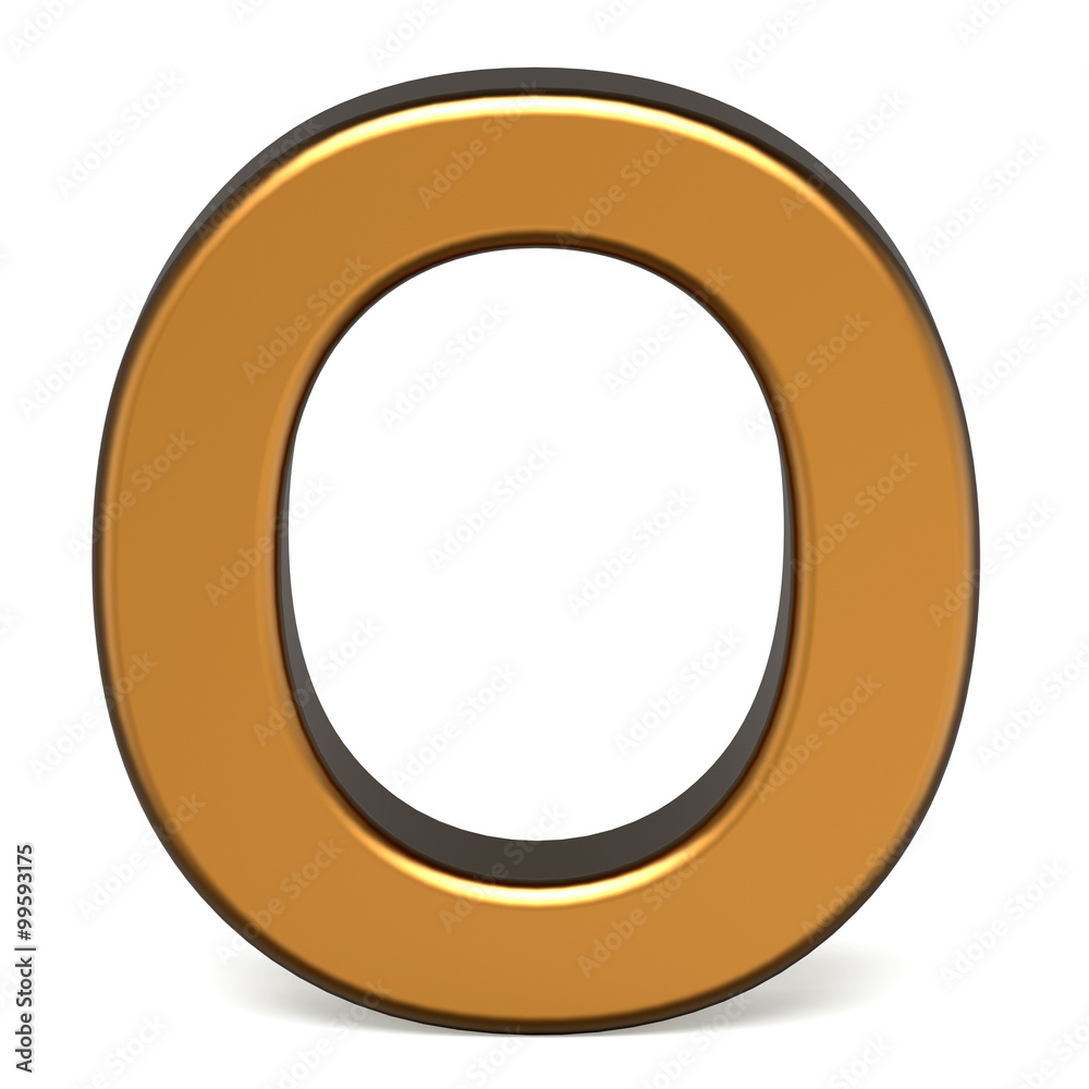3d glossy gold letter O 3d glossy gold letter O