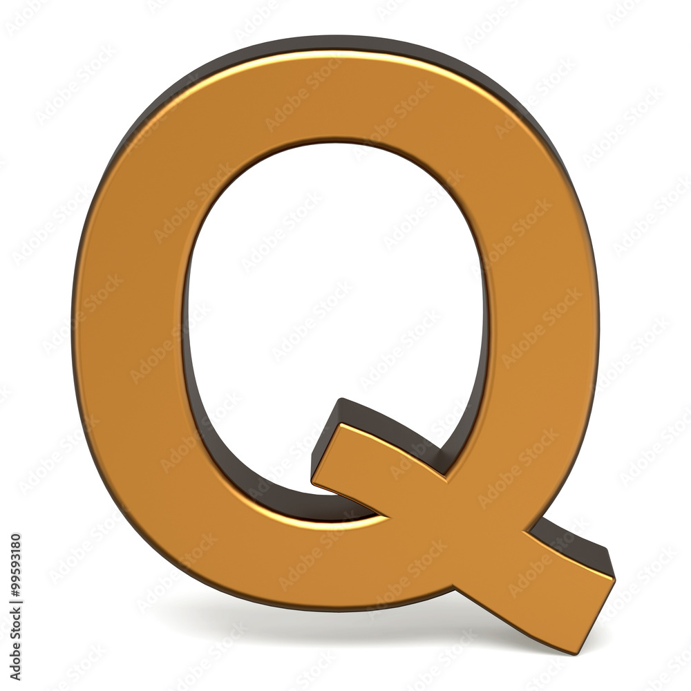 3d glossy gold letter Q 3d glossy gold letter Q