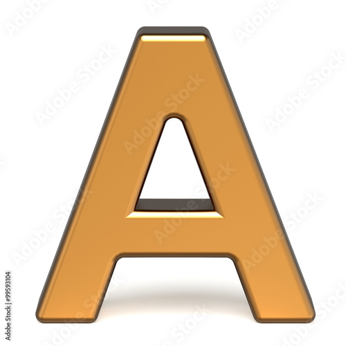 3d glossy gold letter A