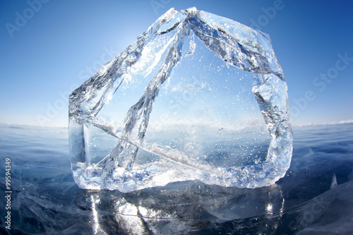 Canvastavla Ice floe and sun on winter Baikal lake