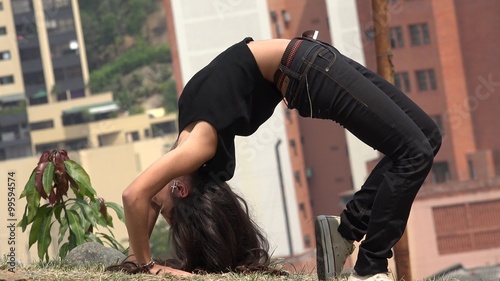 Teen Girl Performing Contortion