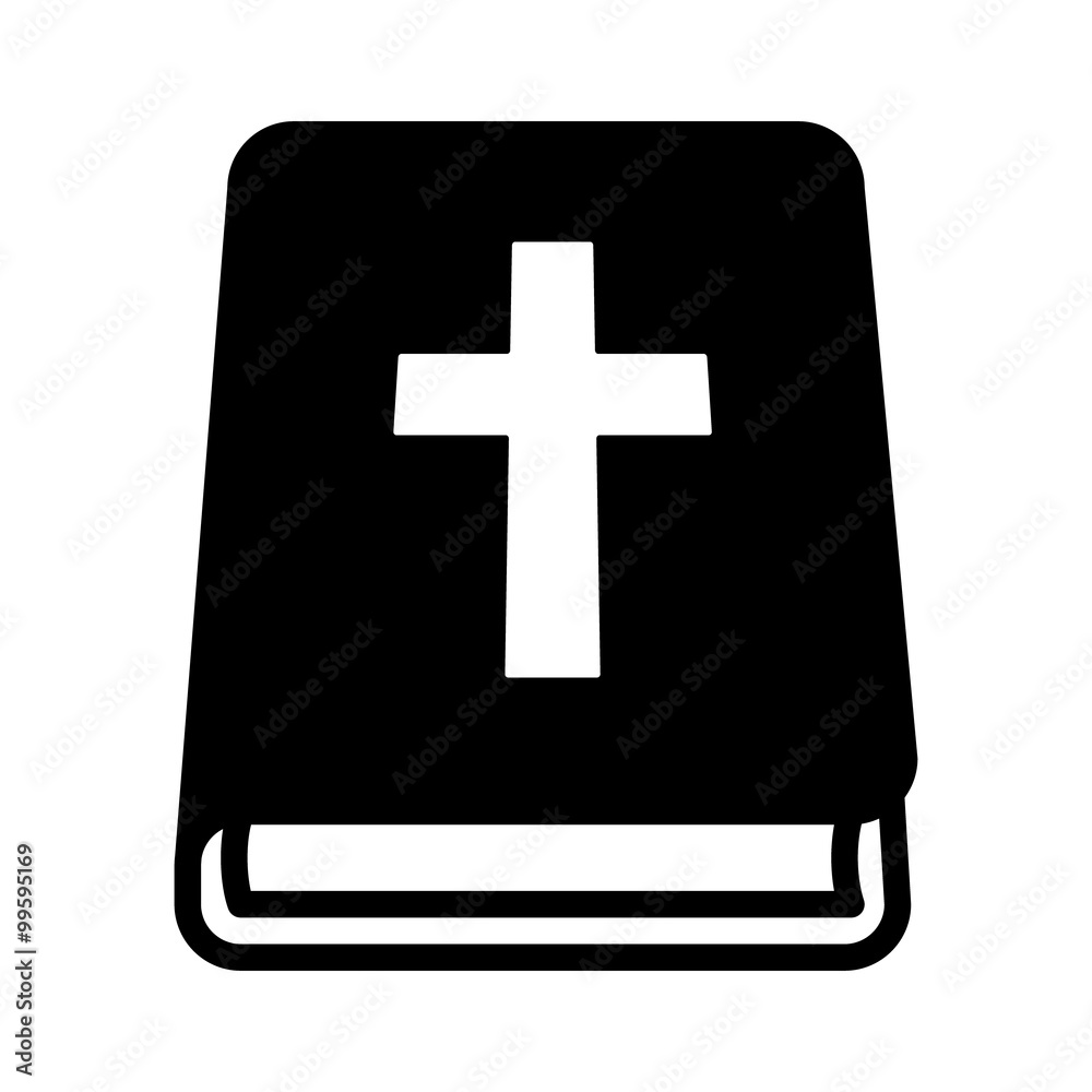 Fototapeta premium Bible holy book with cross flat icon for apps and websites