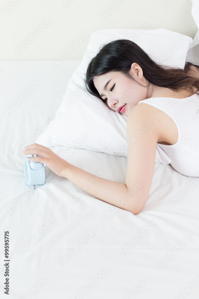 young beautiful woman sleeping on bed young beautiful woman sleeping on bed