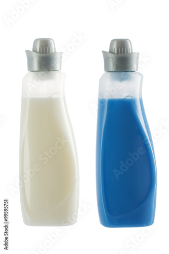 Bottle of fabric softener cleaning detergent on a white backgrou