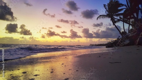 Mystic sunrise over the Carribean sea