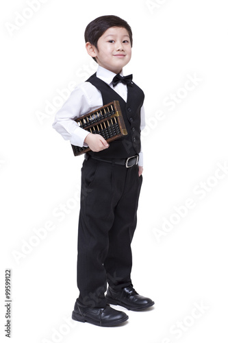 Cute boy with Chinese abacus photo