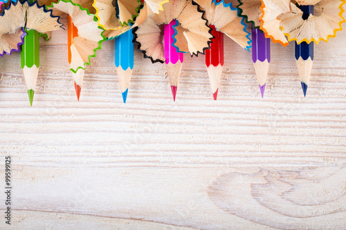 Being creative with pencils and pencil shavings photo