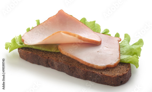 Sandwich with pork tenderloin photo