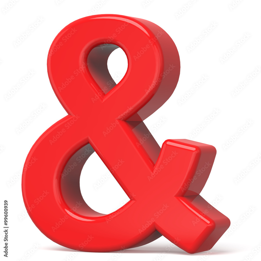Fototapeta premium 3D red ampersand symbol