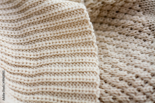clothes from knitted knitwear close up