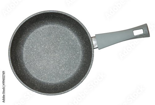 Gray frying pan  isolated on white background