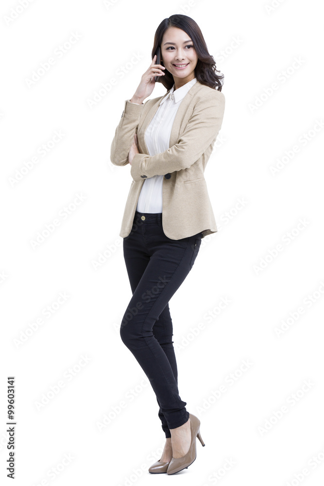 Fashionable businesswoman on the phone Fashionable businesswoman on the phone