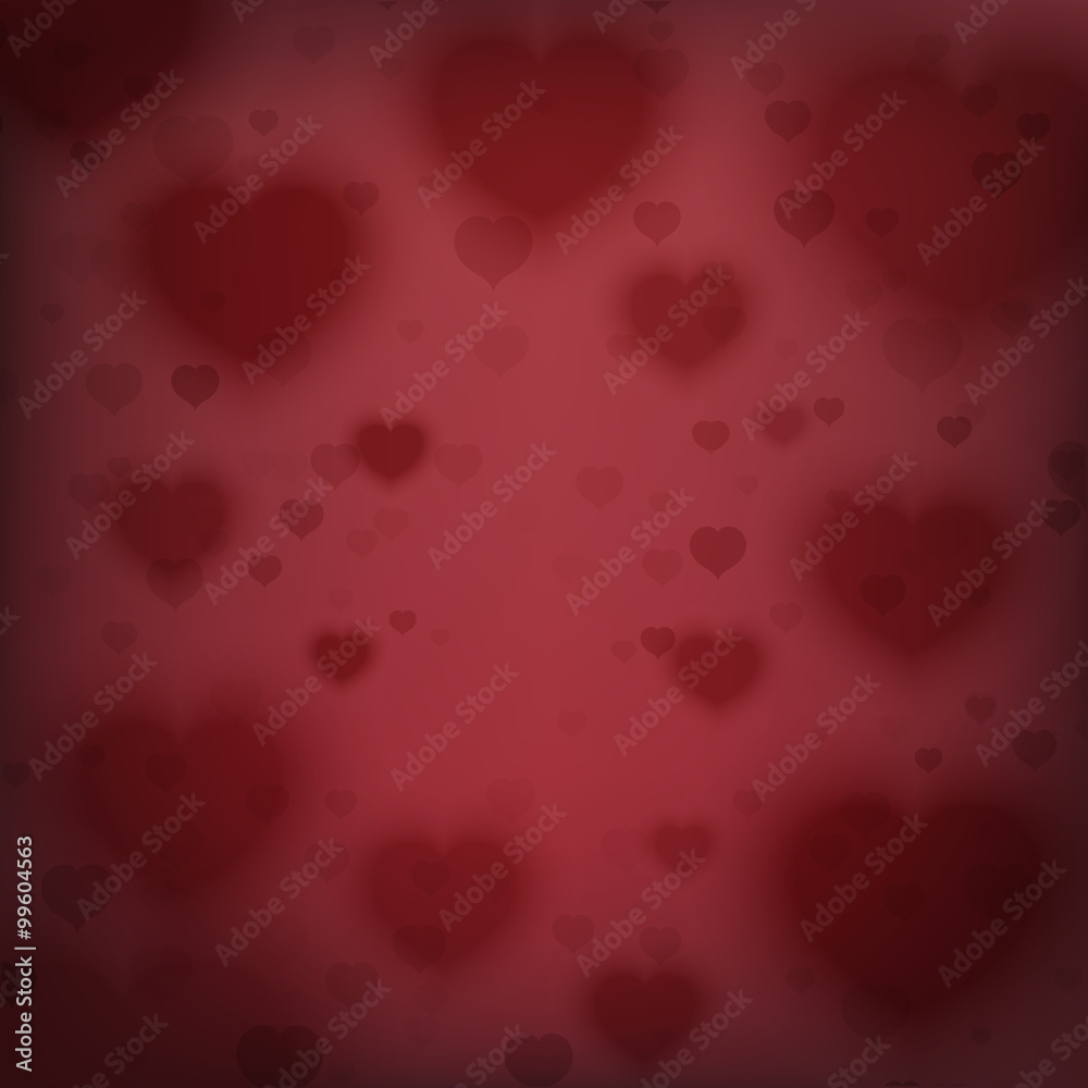 Abstract background with blurred hearts.