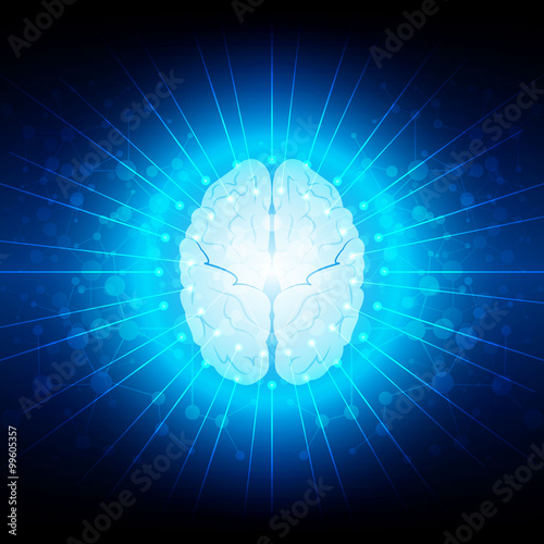 abstract brain connection technology  background. illustration v