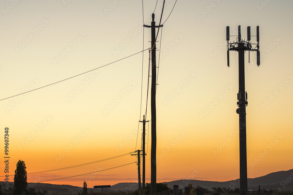Mobile Phone Tower in the late afternoon in Queensland. Mobile Phone Tower in the late afternoon in Queensland.