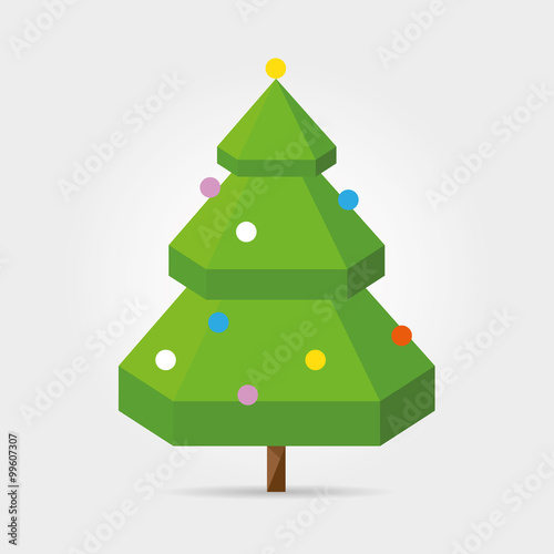 Polygonal Christmas Tree in Vector