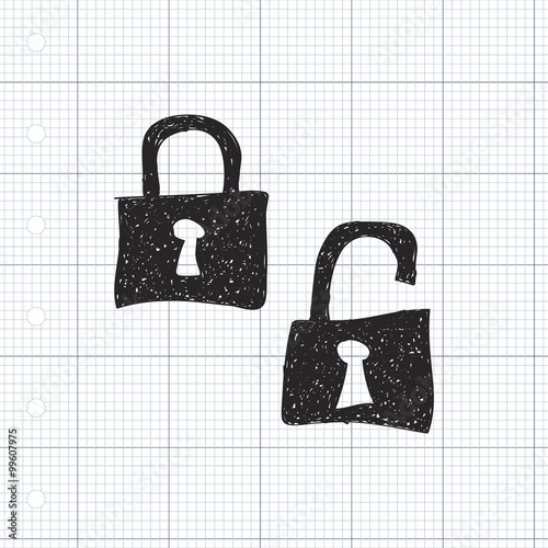 Simple doodle of a padlock