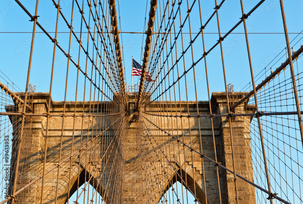 Fototapeta premium Detail of the structure of Brooklyn Bridge