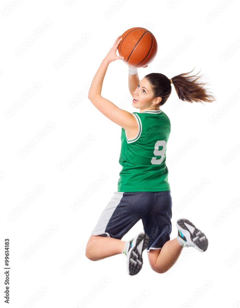 Young girl basketball player