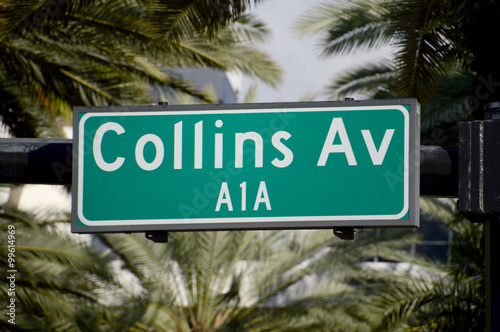 Fotografia Panneau Collins Avenue Miami