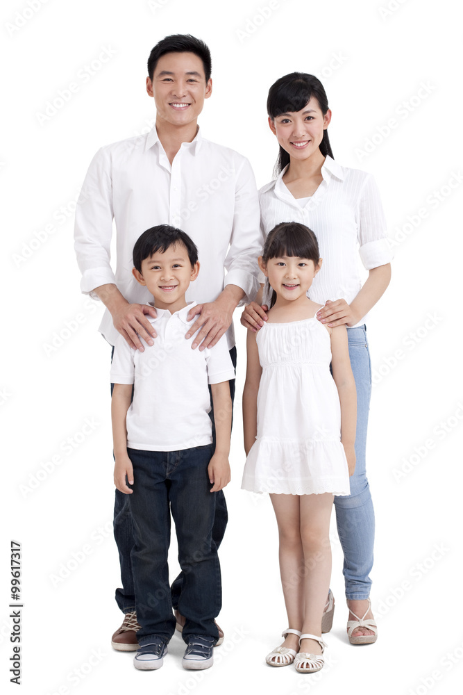 Portrait of a happy family with two children Portrait of a happy family with two children