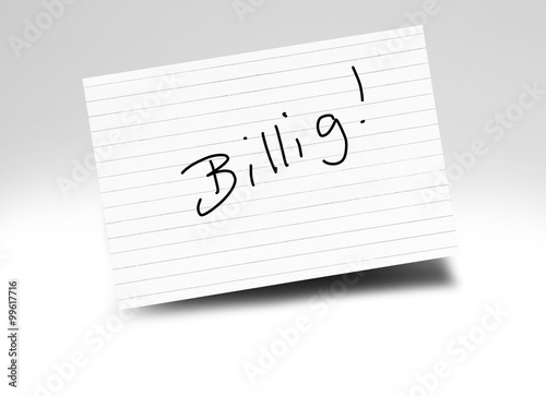 Zettel "Billig" Text