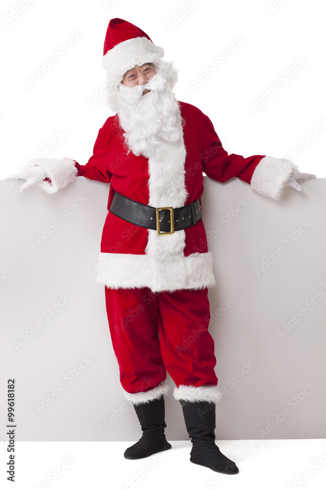 Santa Claus with blank whiteboard Santa Claus with blank whiteboard