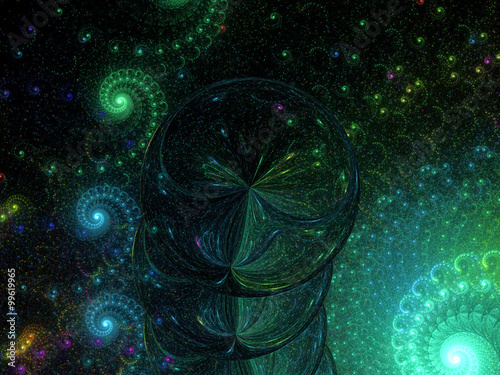 Abstract digitally generated image spirals background