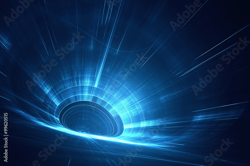 Abstract futuristic 3D speed tunnel warp photo