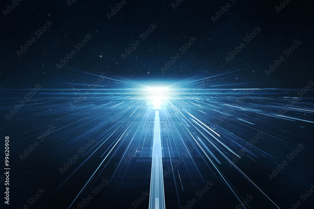 Abstract lens flare space or time travel concept background - obrazy, fototapety, plakaty 