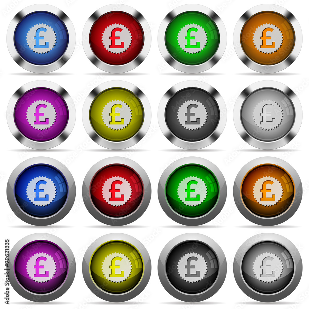 Pound sticker button set Pound sticker button set