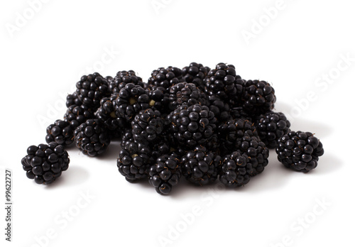 Sweet blackberries isolate on white background