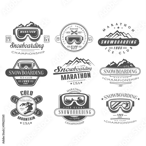 Snowboarding Logo and Label Template Set