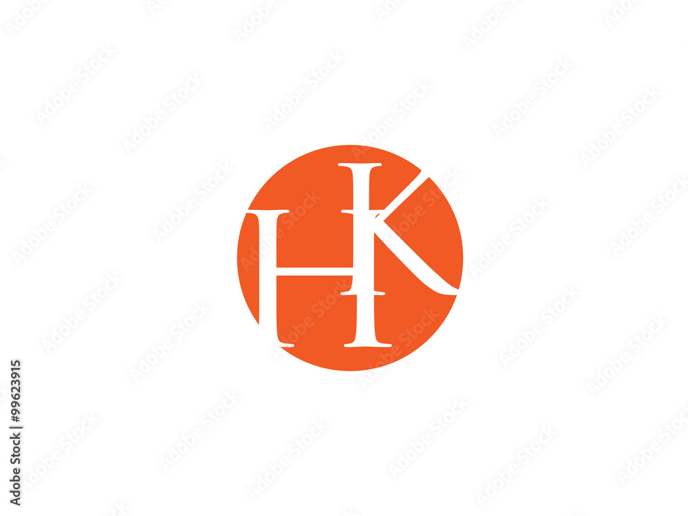 Obraz premium Double HK letter logo