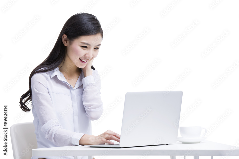 Young businesswoman surfing the net Young businesswoman surfing the net