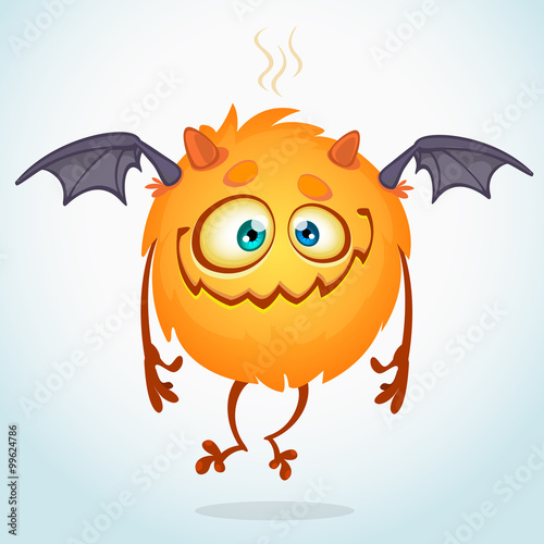 Happy cartoon monster. Vector character