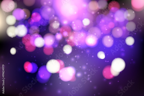 Abstract colorful bokeh background. Blurred light. Vector illustration for your artwork.
