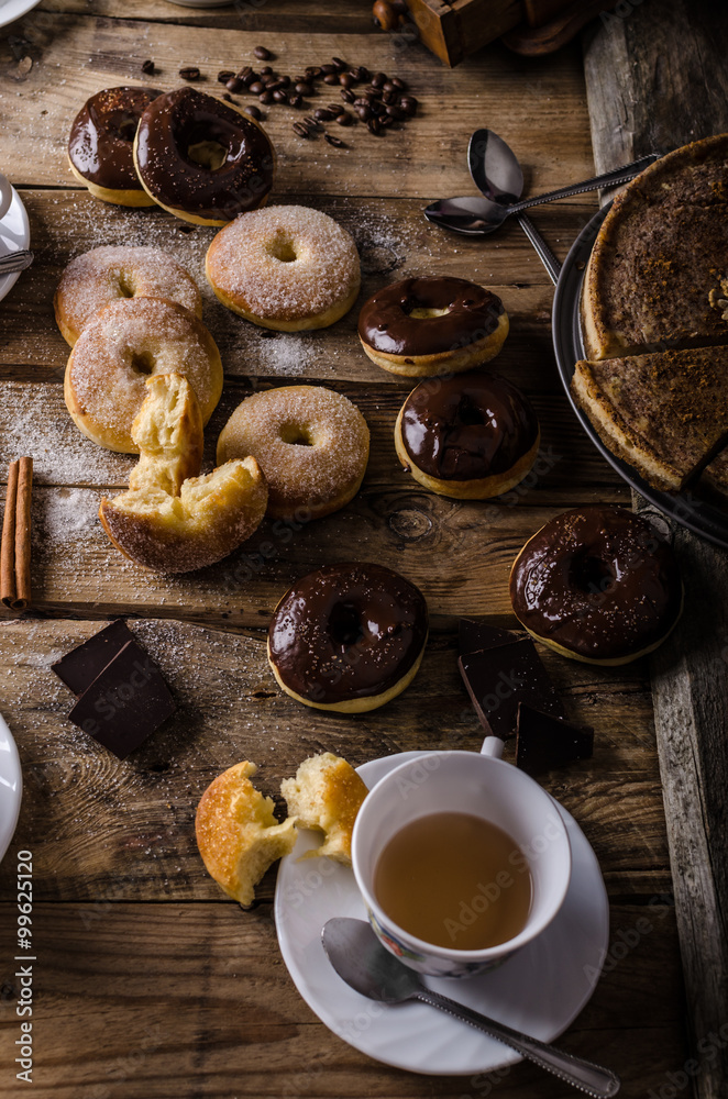Old style donuts rustic style Old style donuts rustic style