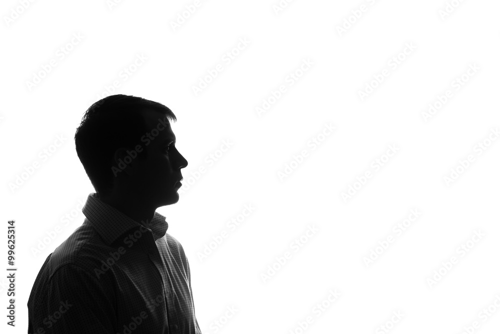 Portrait of a young man, side view Portrait of a young man, side view