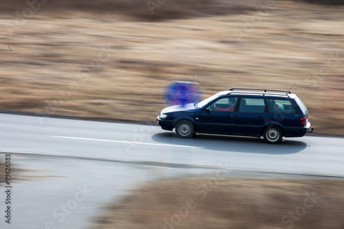 Highway traffic - motion blurred cars on a highway  © lightpoet