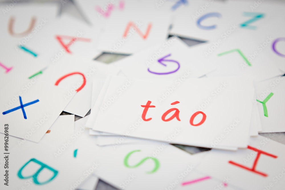 Vietnamese; Learning the New Word with the Alphabet Cards; Writi
