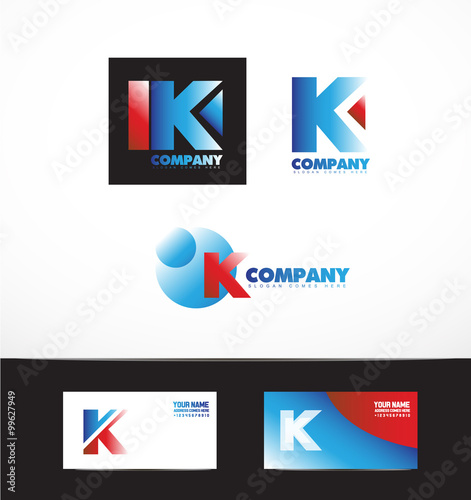 Letter K logo icon set photo