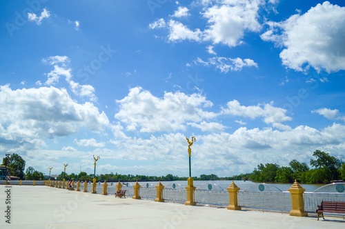 Waterfront walkway at Sothon temple photo