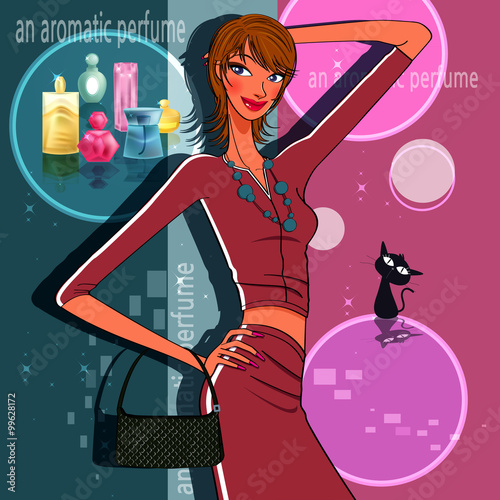 perfume and wonderful girl posing