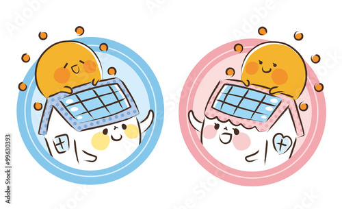 太陽光発電　キャラクター　アイコン