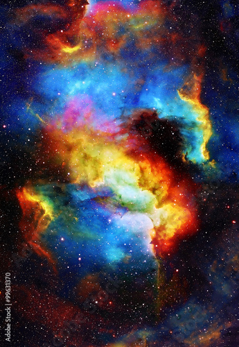 Fototapeta Naklejka Na Ścianę i Meble -  Nebula, Cosmic space and stars, blue cosmic abstract background. Elements of this image furnished by NASA.