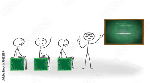 Lehrgang / Schule / Strichmännchen / Vektor