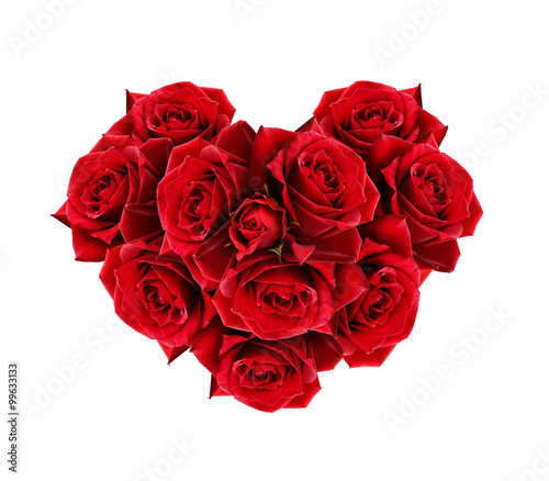 Red rose flowers heart