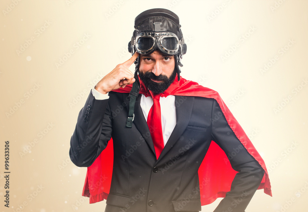 Super hero businessman thinking Super hero businessman thinking