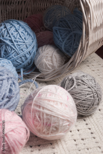 Yarns for knitting close-up